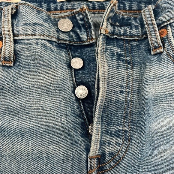 Levi's Wedgie Straight Distressed Rough Hem Button Fly Jeans Size 25 Women’s - Picture 6 of 9